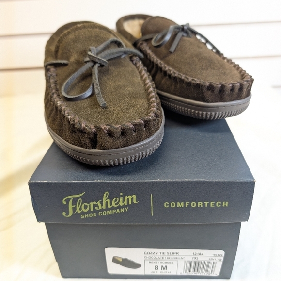 Florsheim Cozzy Tie Moc Slipper Men\'s Chocolate Size 8 New main image 4
